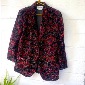 Brittany Nicole Velvet Floral Blazer
